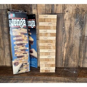 Vintage JENGA Classic Game 1986 Complete in Box 4793 Milton Bradley Wooden Block